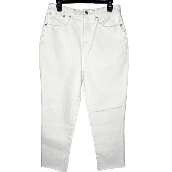 Madewell Petite Momjean in Tile White: Ripped Edition size 28P - Picture 2 of 8